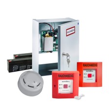 Set SHEV Aumüller EMB7300 2,5 A incl. due pulsanti rossi e rilevatore di fumo