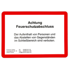 Folienplakat "Achtung Feuerschutzabschluss"