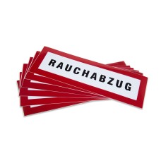 Aufkleber RAUCHABZUG, mehrsprachig, 5Stk