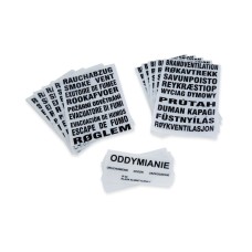 Sticker SMOKE VENT WSK 402, multilingual, 10 sheets